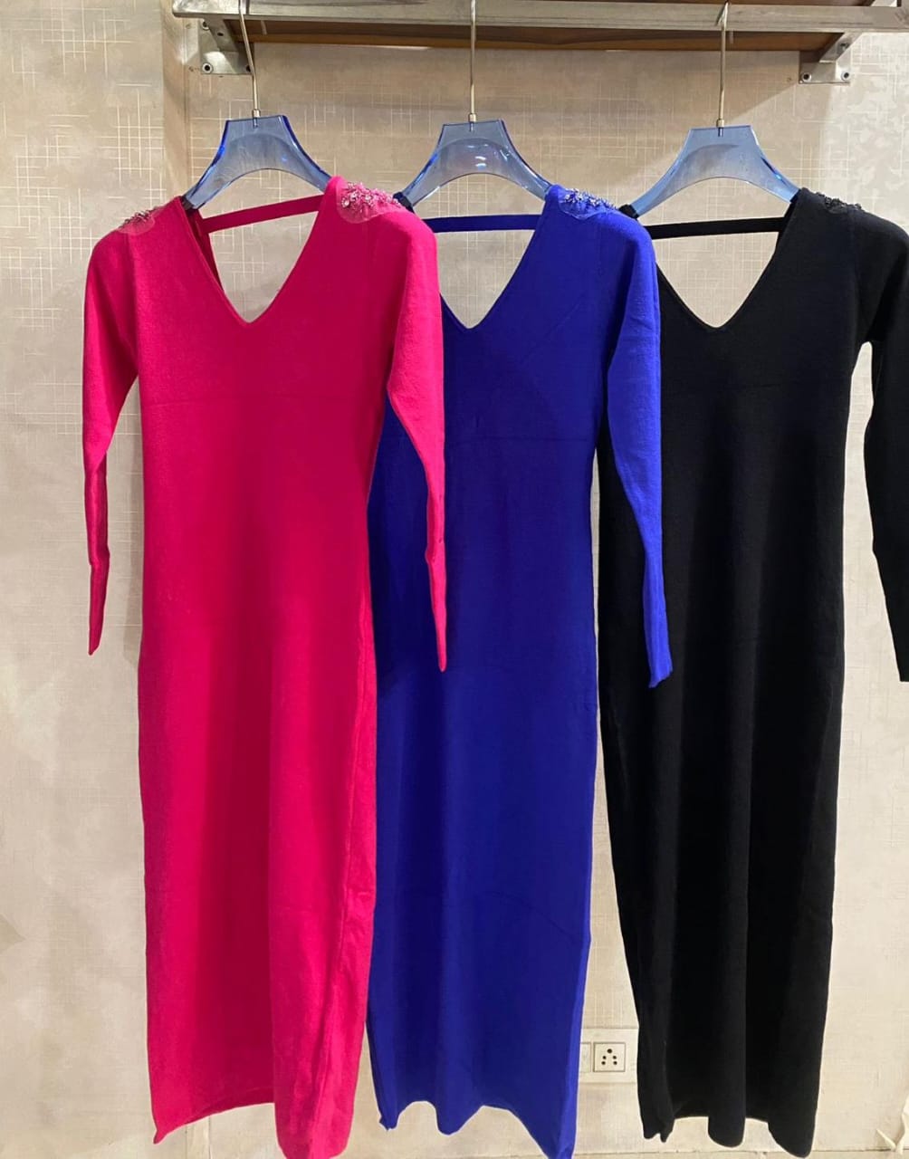 Back Embellished Luxe Knitted Dress FT534