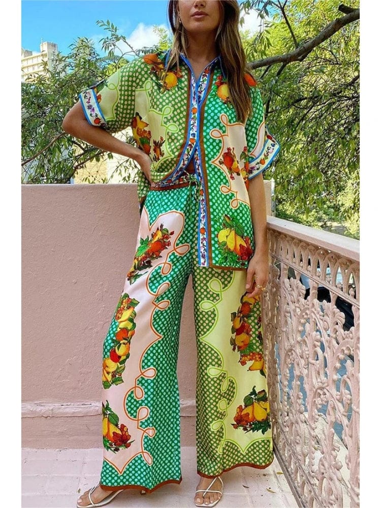 Holiday Printed oversize Printed Coord Set FT547