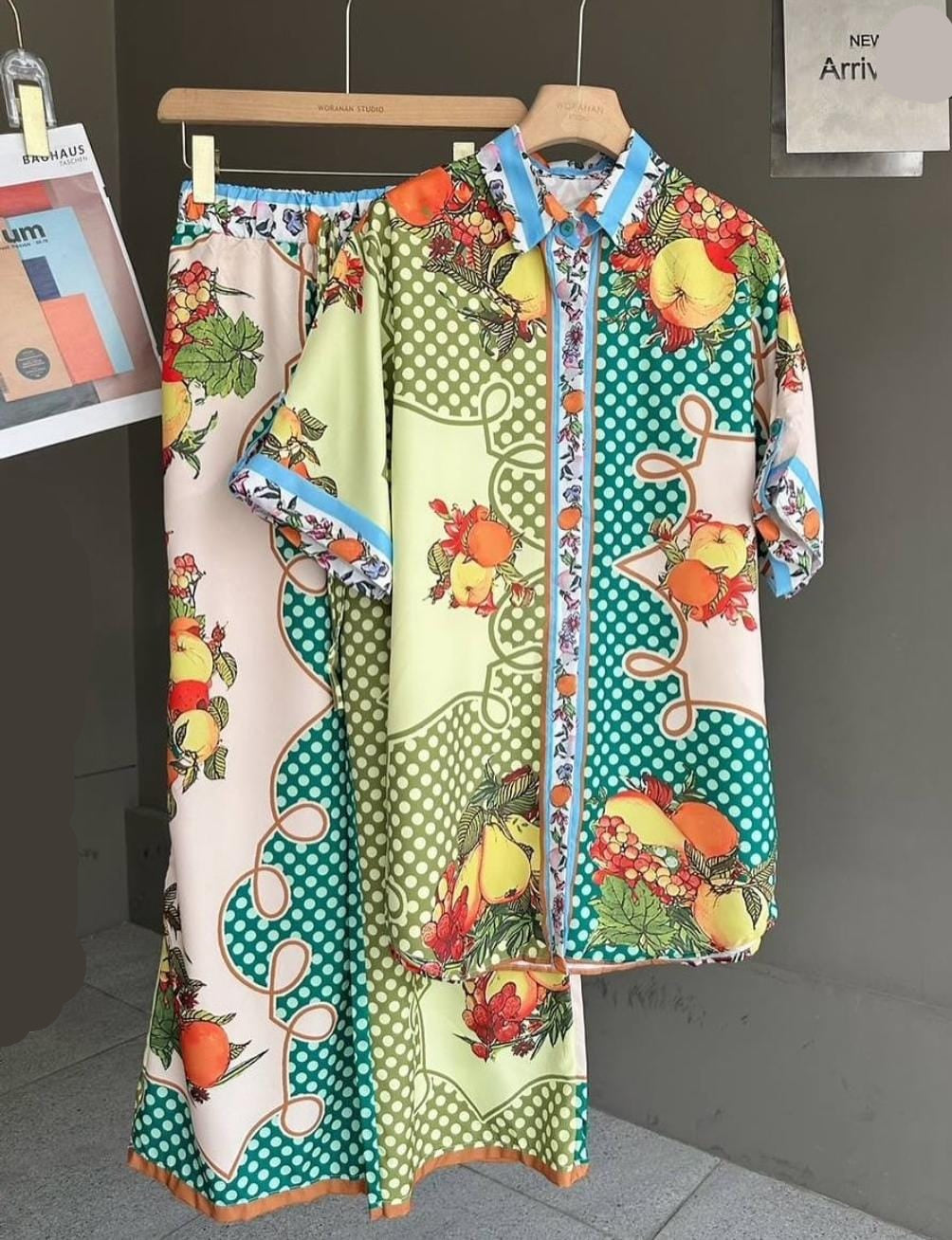 Holiday Printed oversize Printed Coord Set FT547