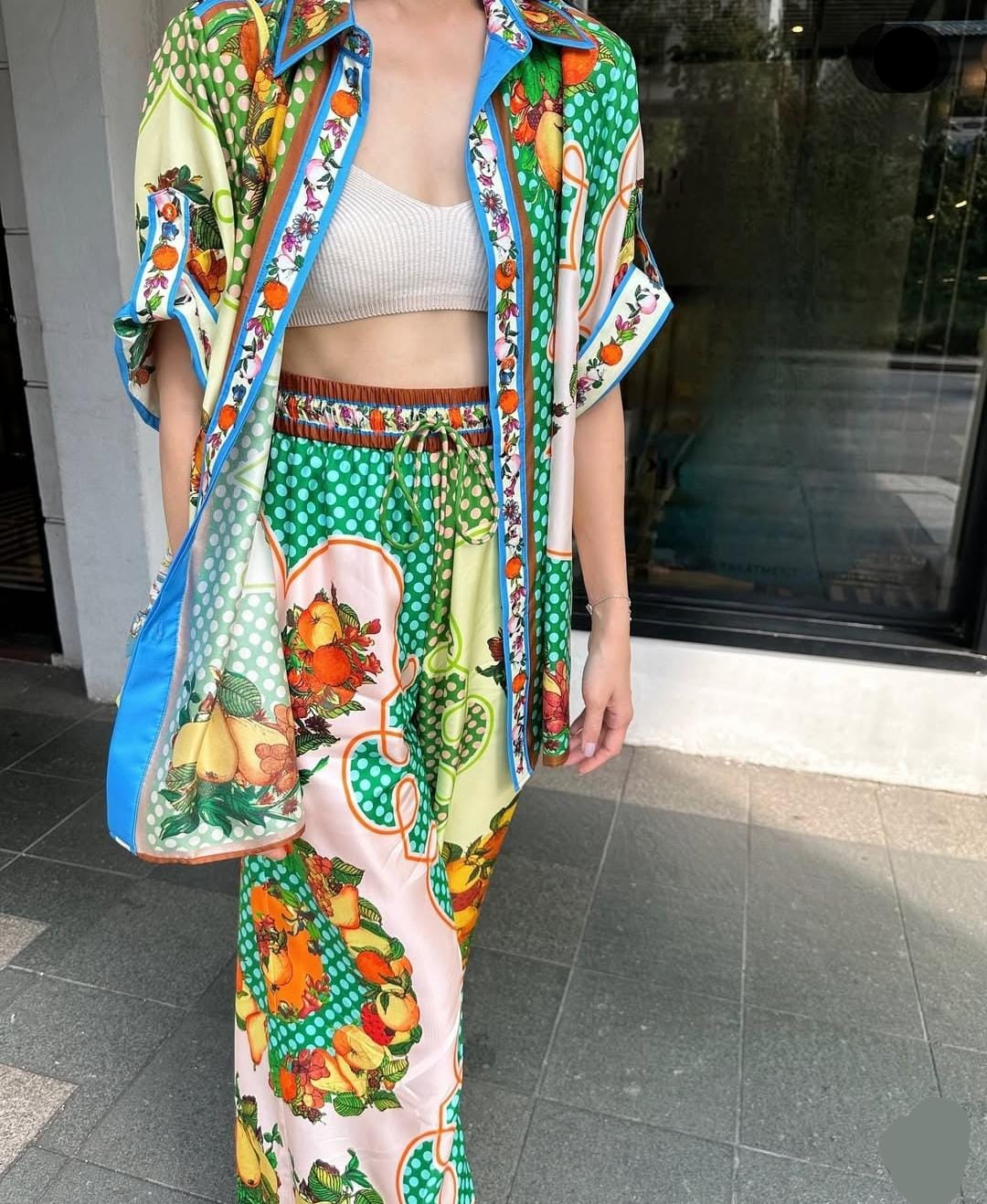 Holiday Printed oversize Printed Coord Set FT547