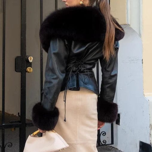 Leather and Fur Stylish Jacket FT561