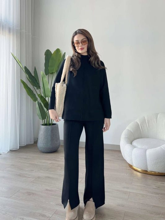 Marie High Neck Luxury 2 pcs Woolen Set FT564