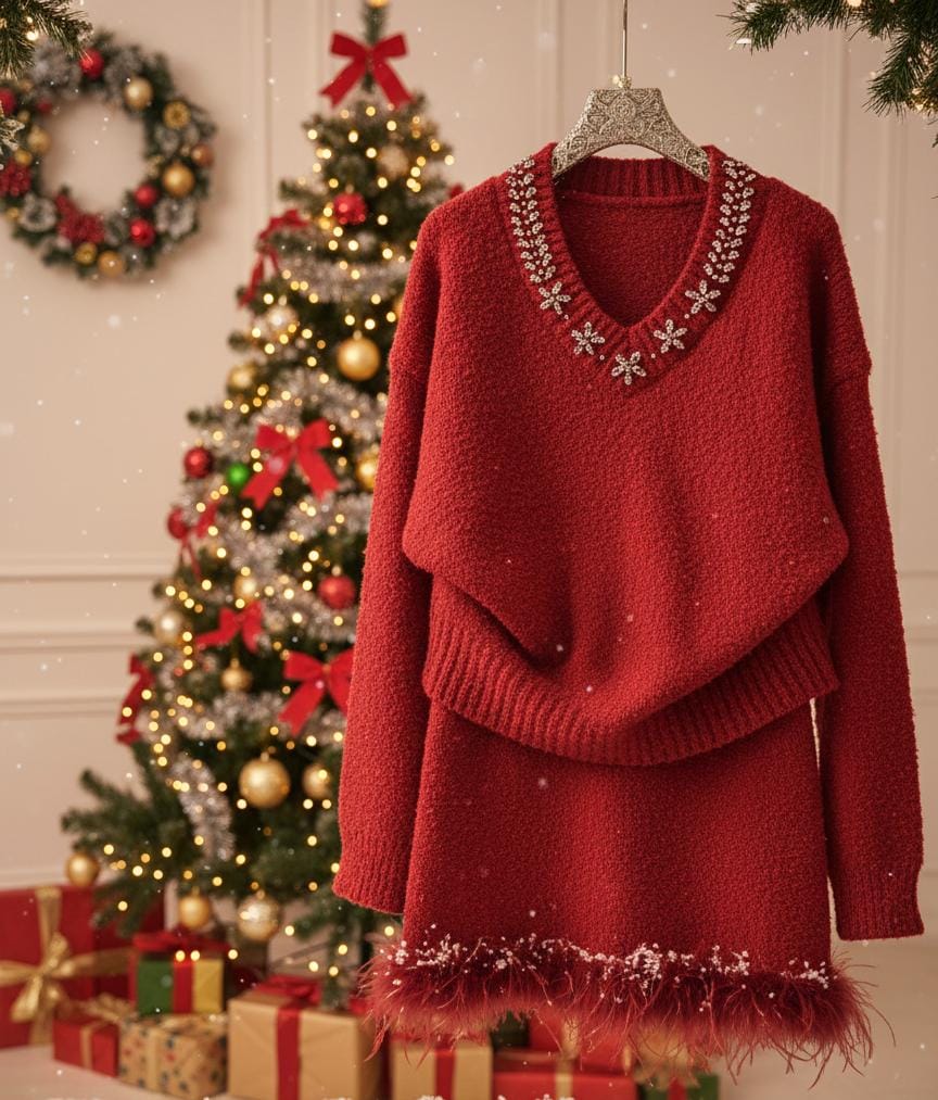 Glitter & Glam Pullover and Skirt Set FT565