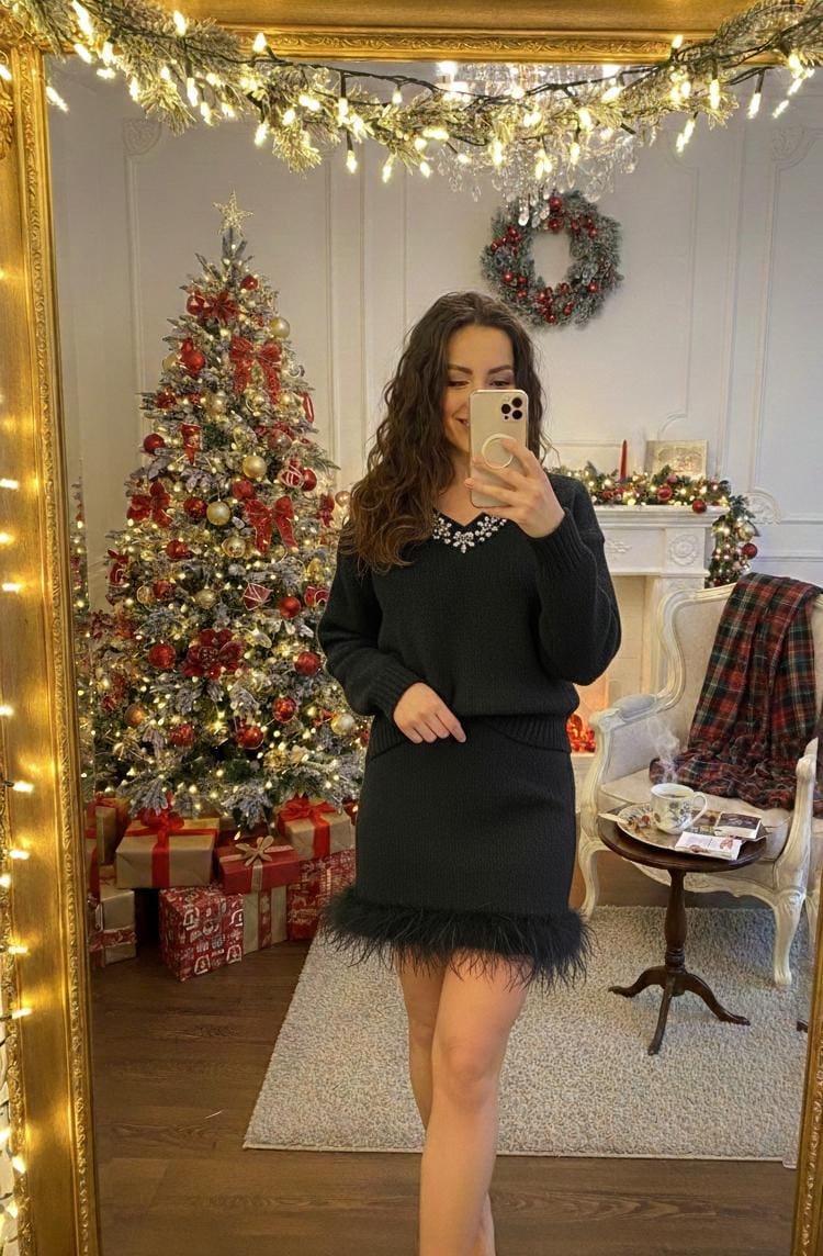 Glitter & Glam Pullover and Skirt Set FT565