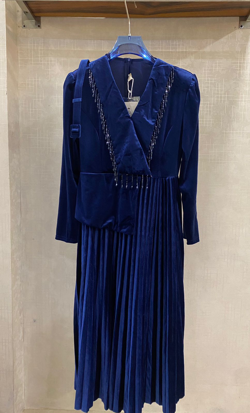 Velvet Premium Tassels Dress FT569