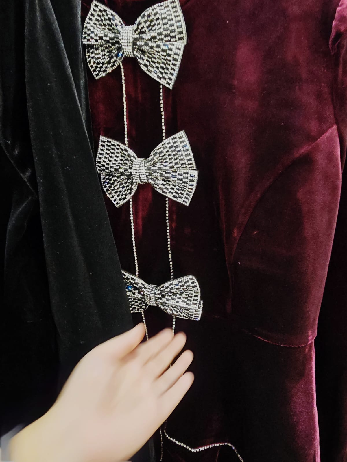 Crystal Bow Peplum Top with Skirt FT571