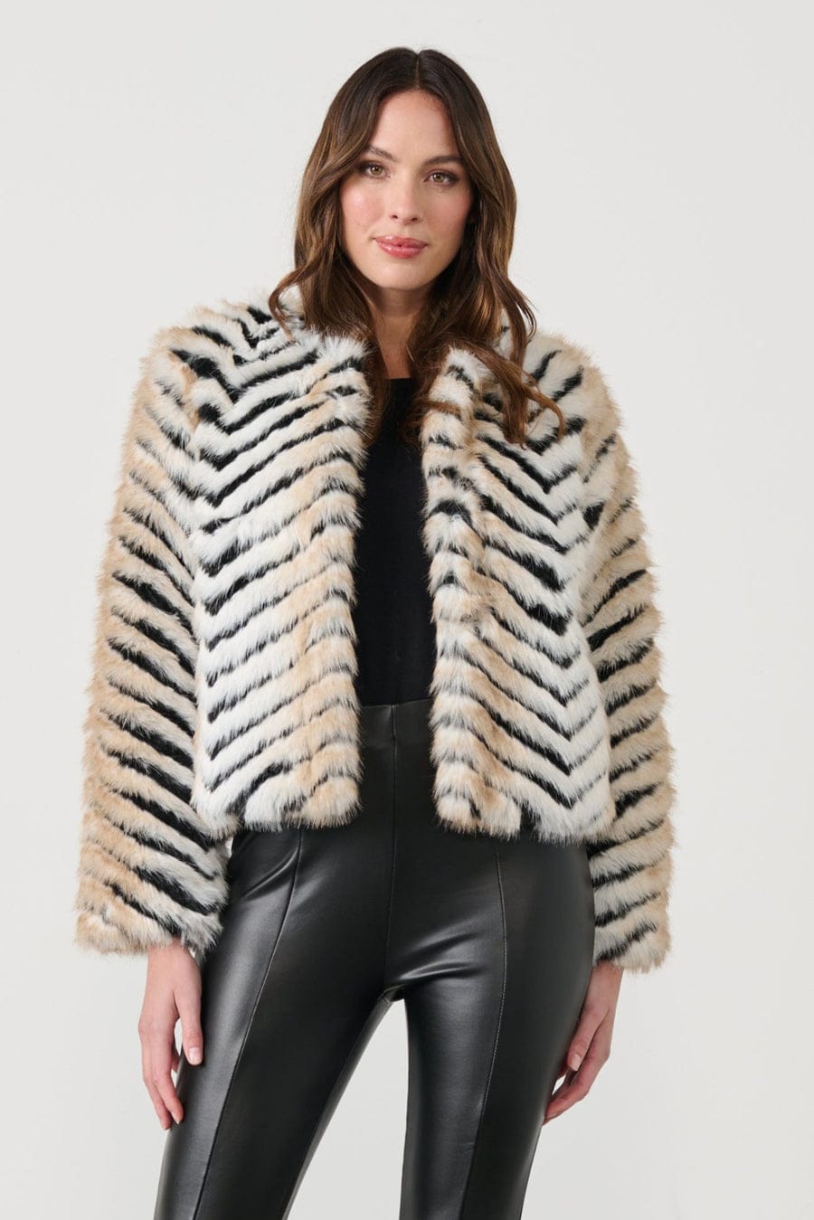 Soft Fur Round Neck Jacket FT584