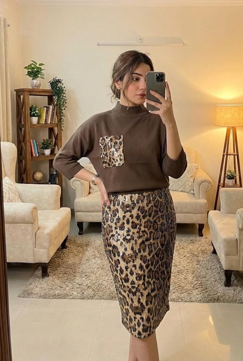 Golden Hour Leopard Skirt Set FT585