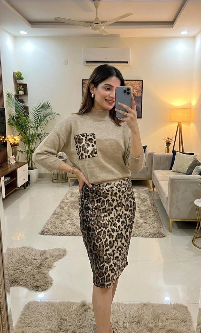 Golden Hour Leopard Skirt Set FT585
