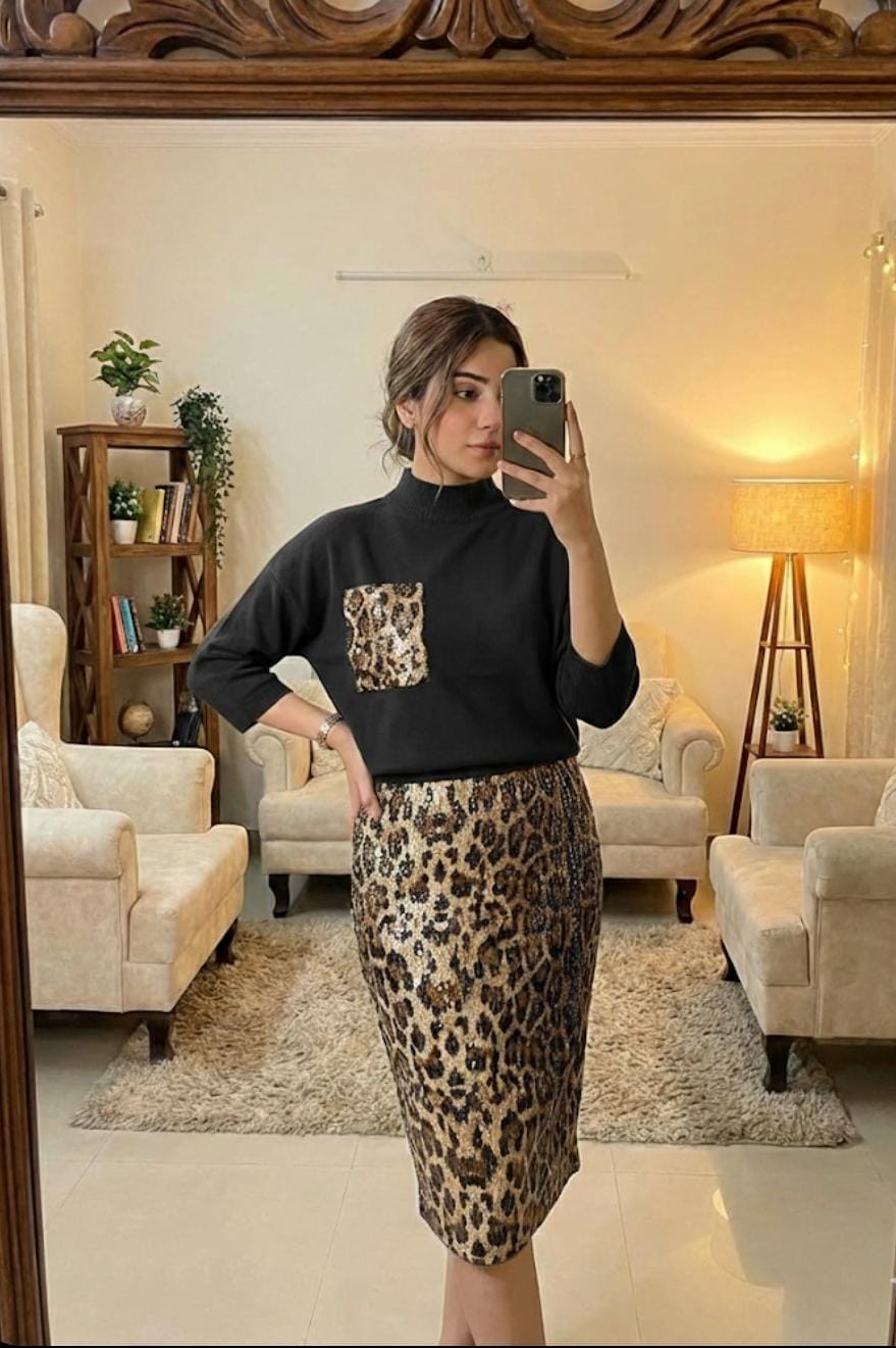 Golden Hour Leopard Skirt Set FT585