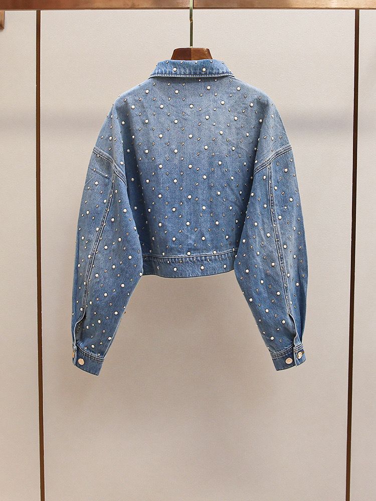 Studded Denim Jacket Luxe FT881