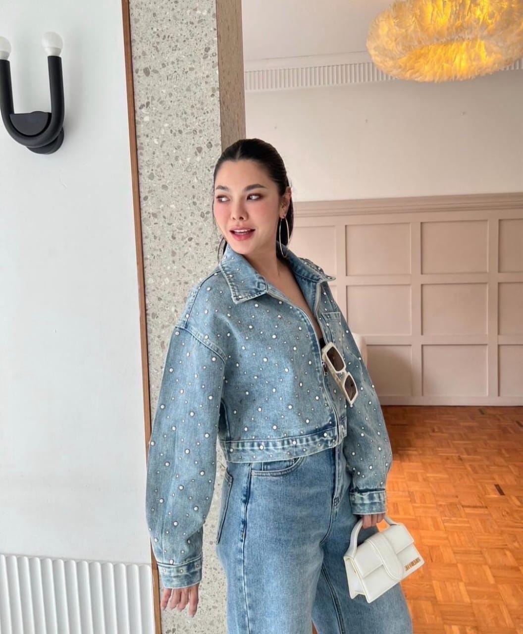 Studded Denim Jacket Luxe FT881