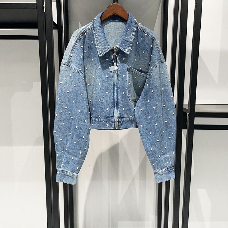 Studded Denim Jacket Luxe FT881