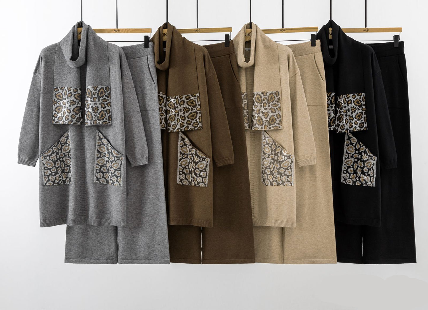 Amazing Rhinestone Work Detailed Heavy Woolen Co-ord Set FT609