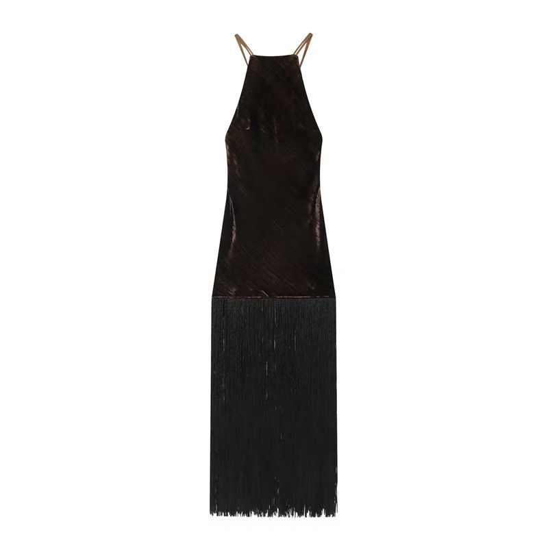 Velvet Fringes Dress FT619