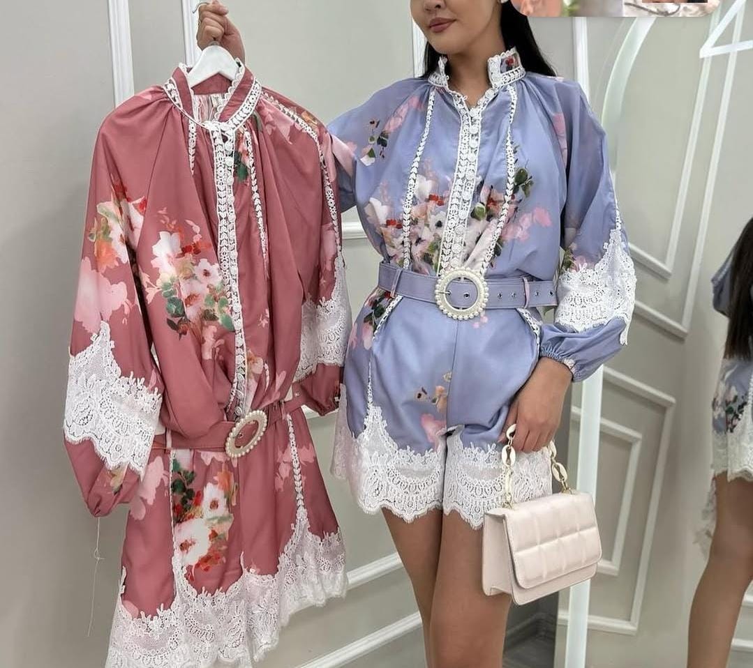 Lace Detailed Shorts Set FT626