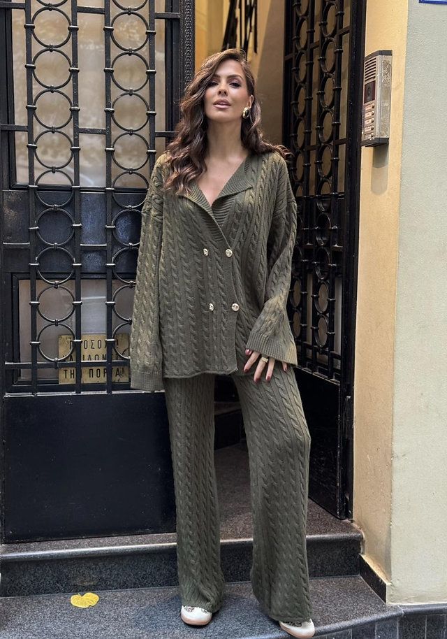 Blazer Style Woolen Co-Ord Set FT630