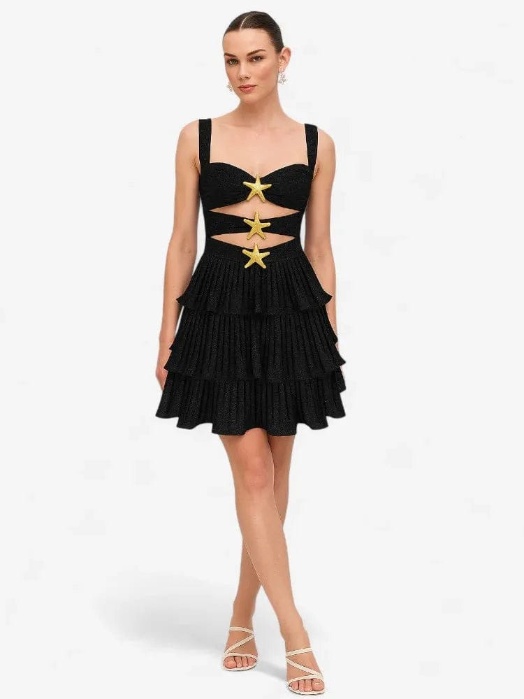 Starfish Ruffle Cutout Short Dress FT633