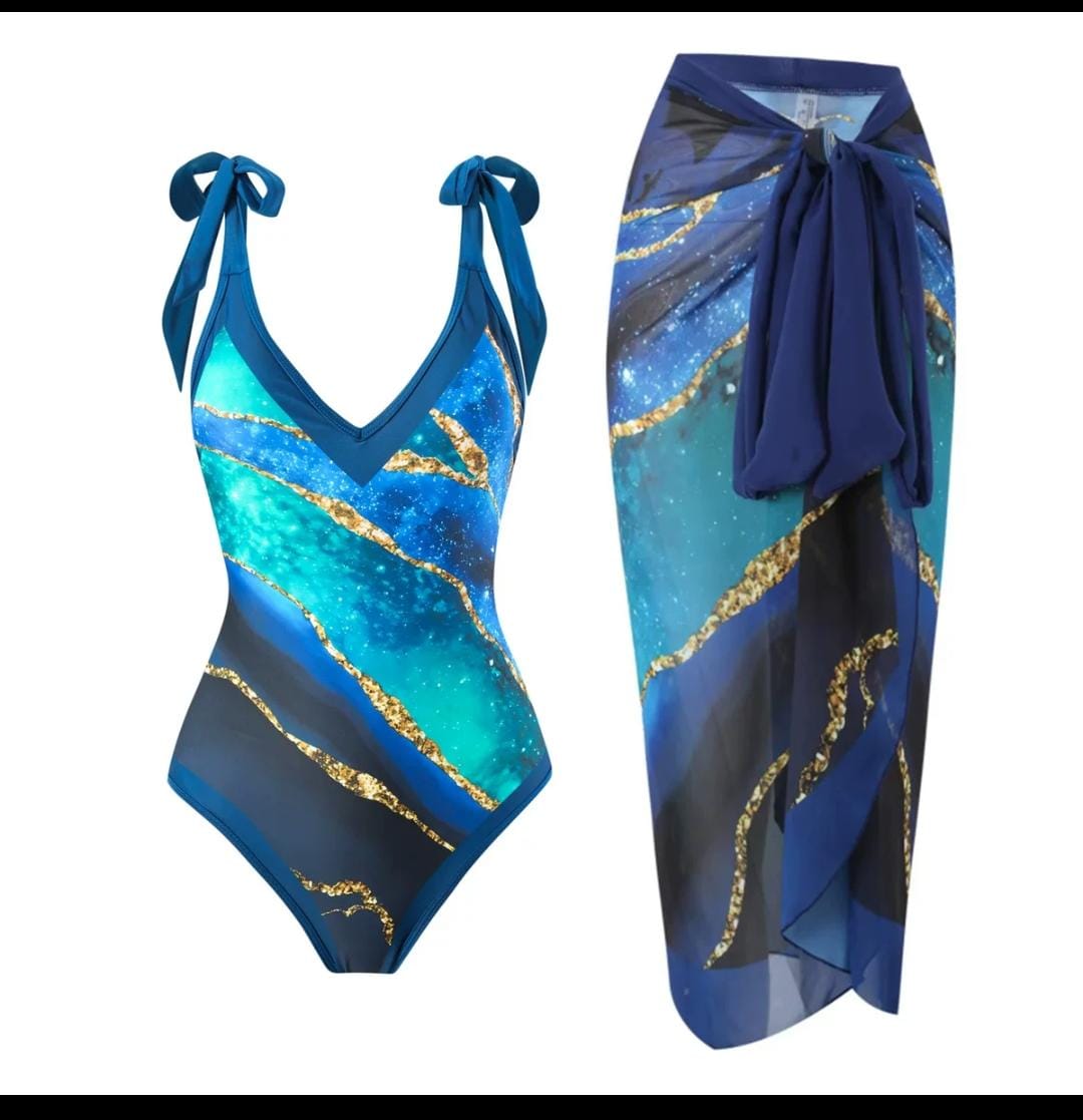 Galaxy Swimsuit with Sarong FT638