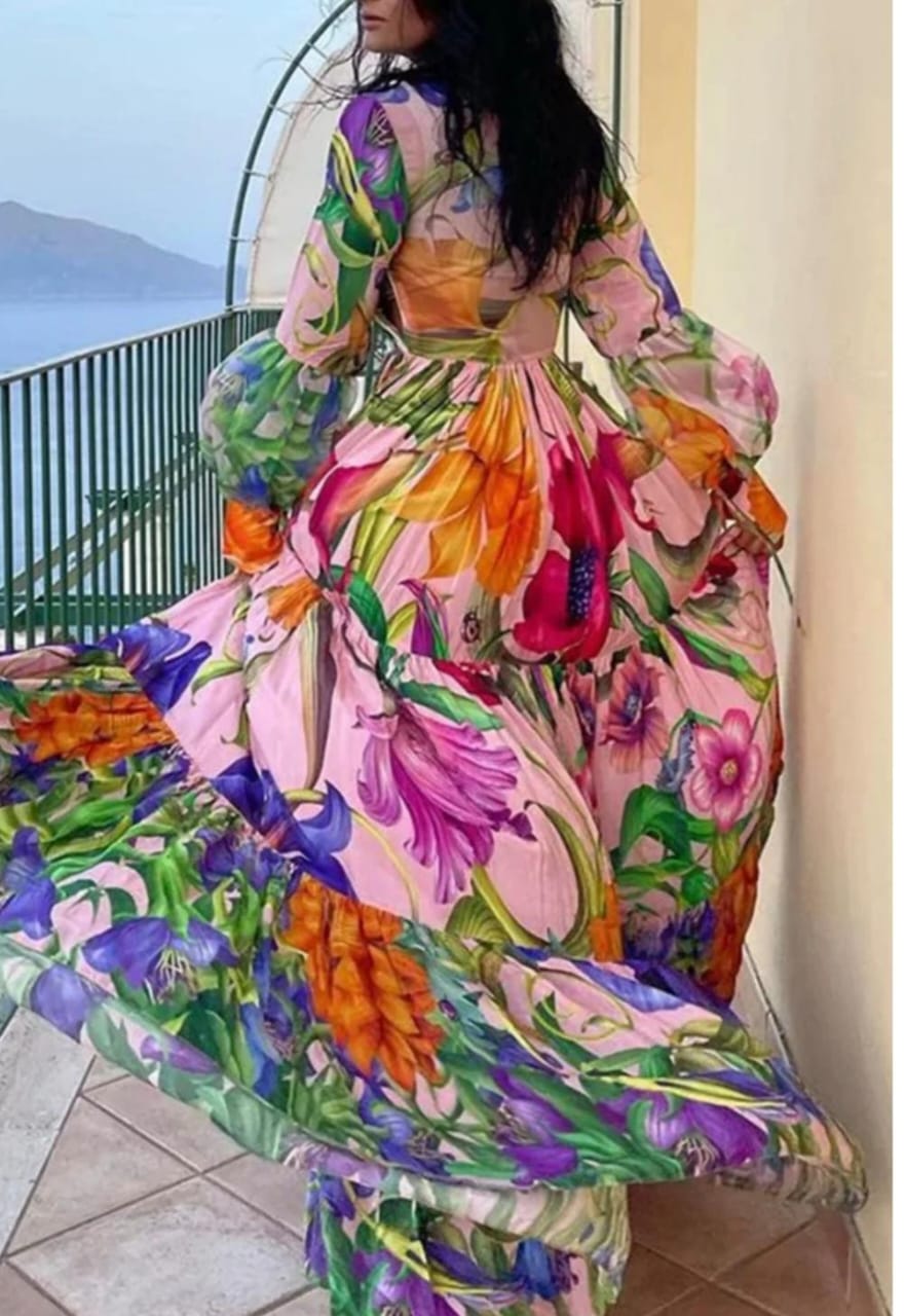 Multicolored Swimsuit with Wrap Around Skirt FT640