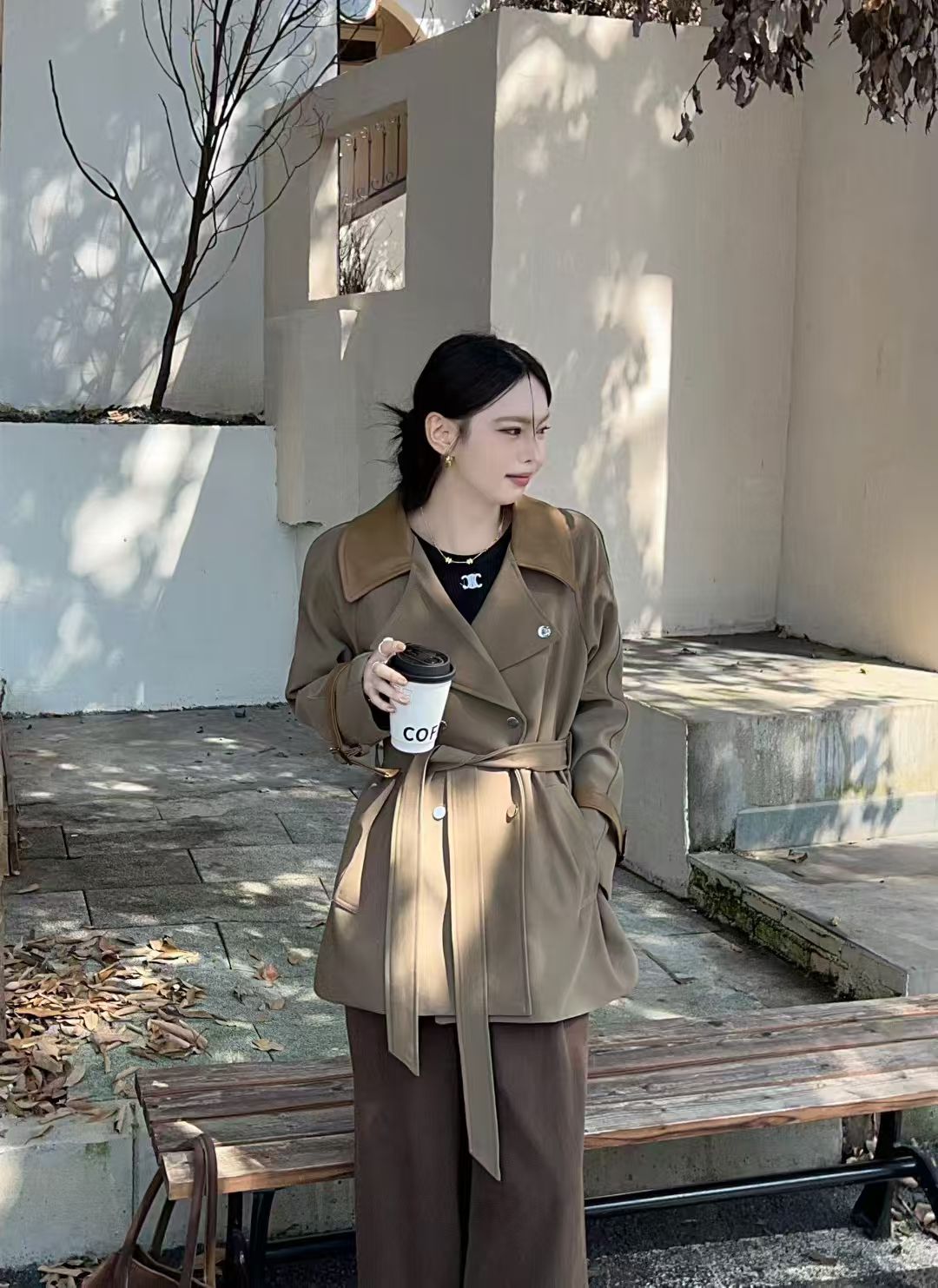 Elegant Long Trench Coat FT641