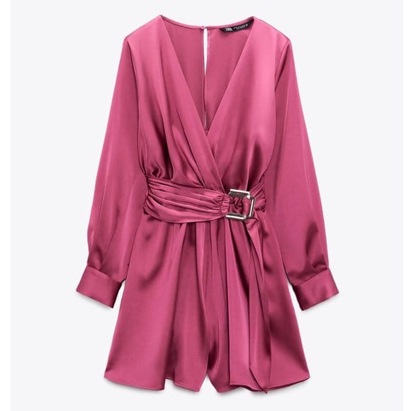 Satin Tie Waisted Romper FT647