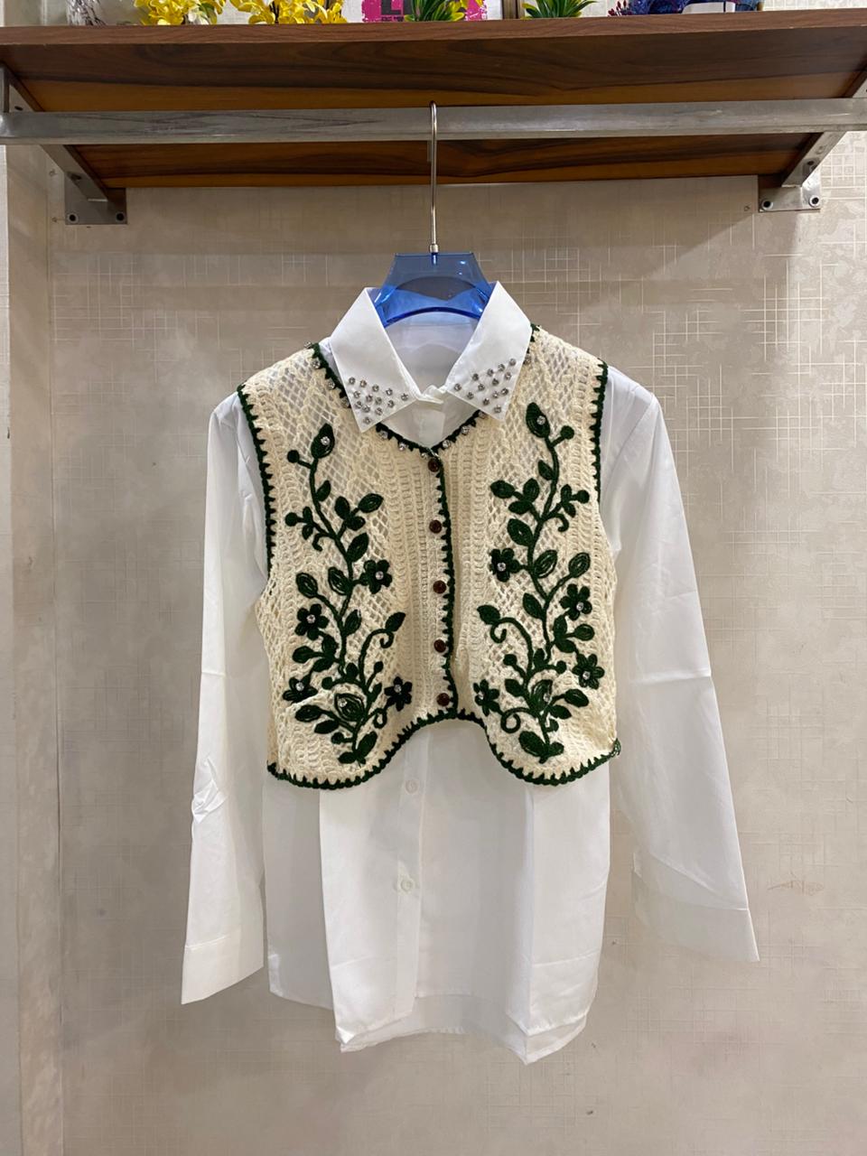 New Embellished Shirt with Jacket FT654