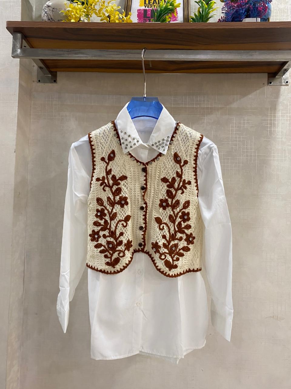 New Embellished Shirt with Jacket FT654