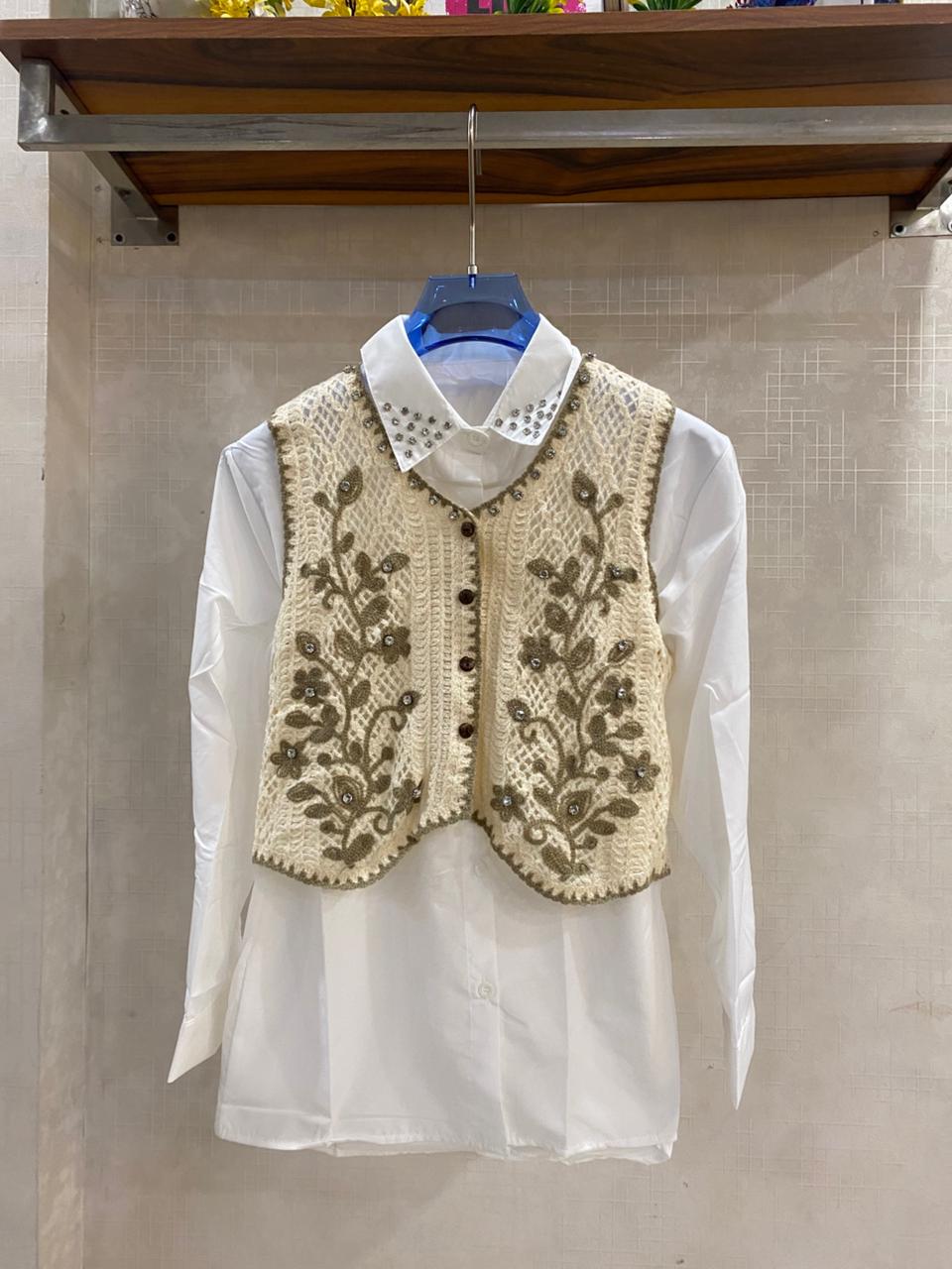 New Embellished Shirt with Jacket FT654