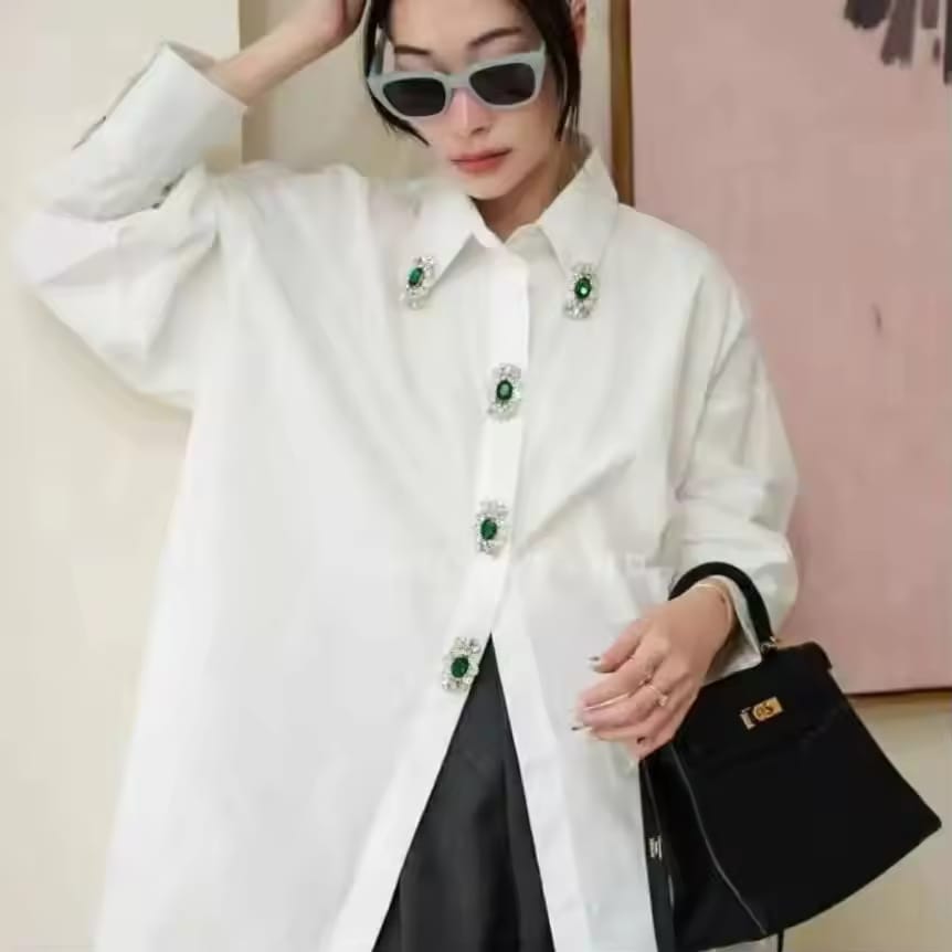 Emerald Studded Shirt FT656