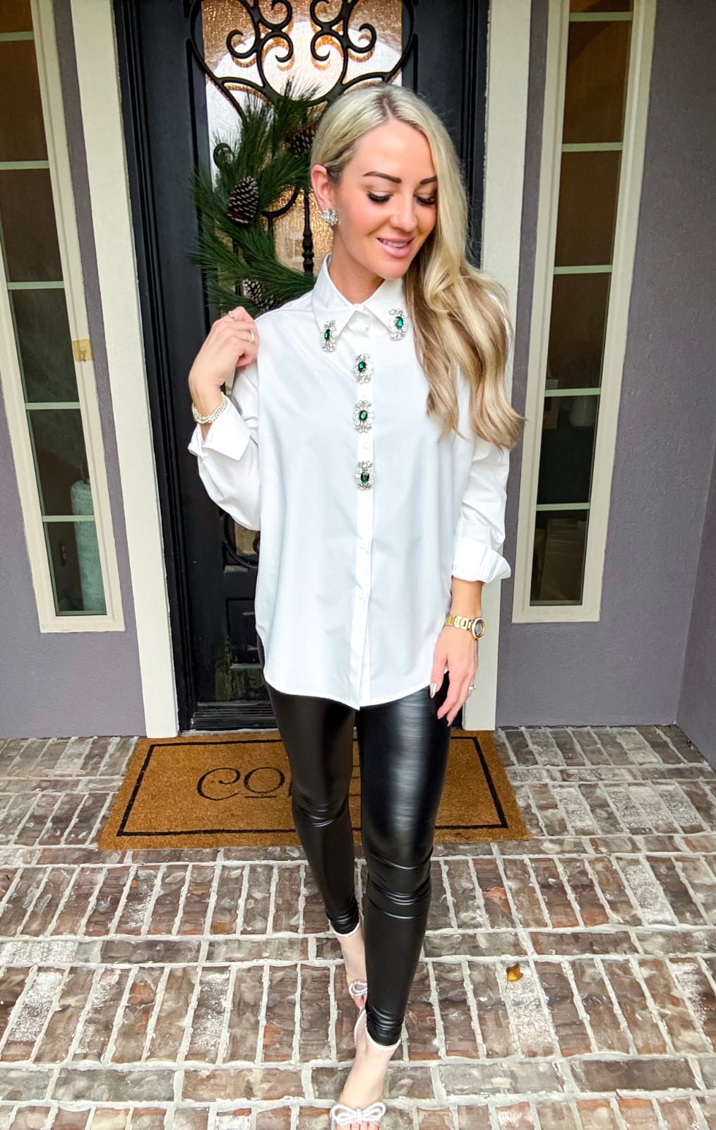 Emerald Studded Shirt FT656