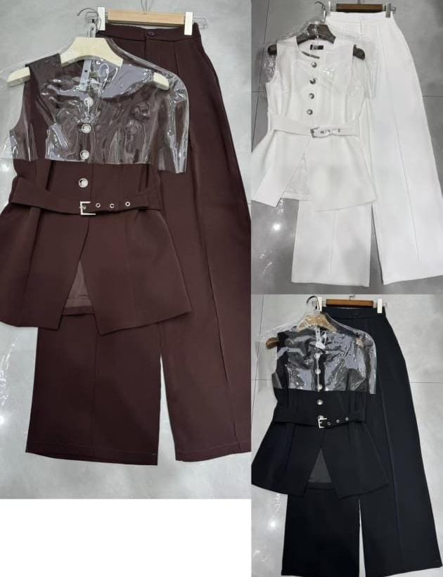 New Formal Set With Attached Belt FT658