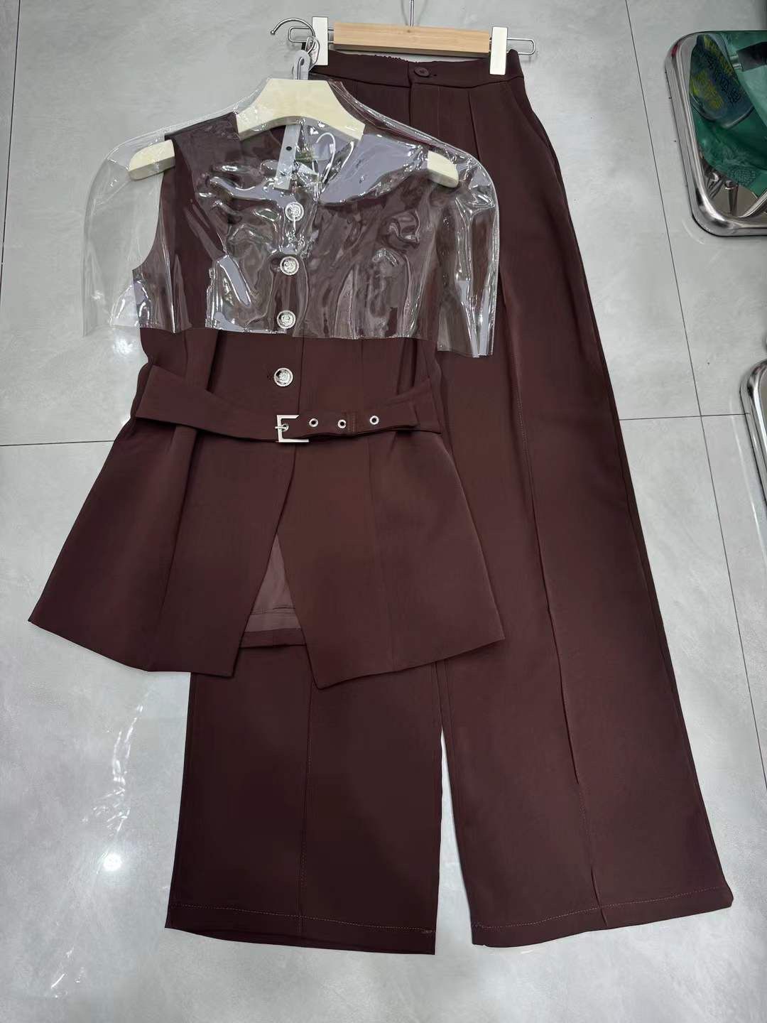 New Formal Set With Attached Belt FT658