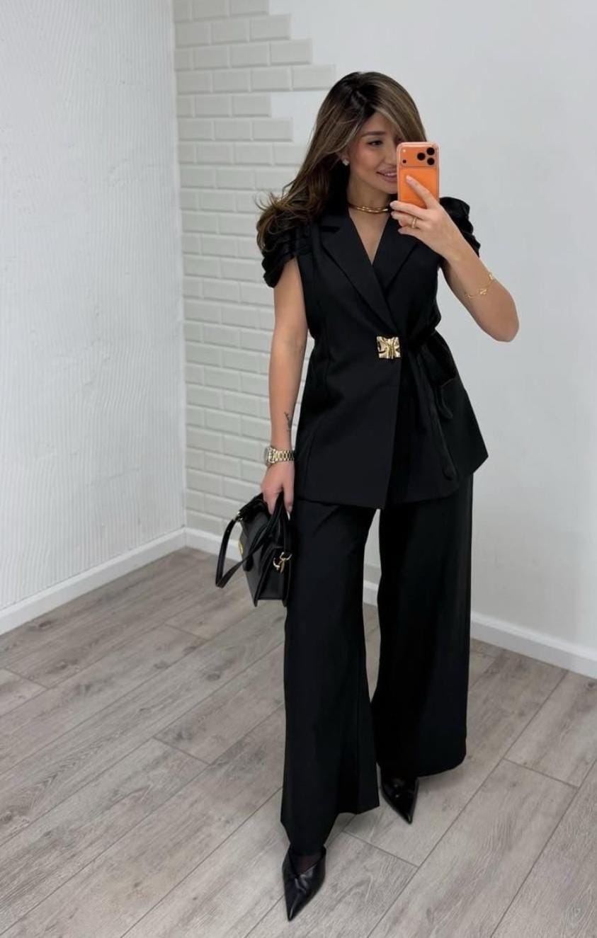 Elegant Wrap Blazer With Pants  One Size Fits FT659