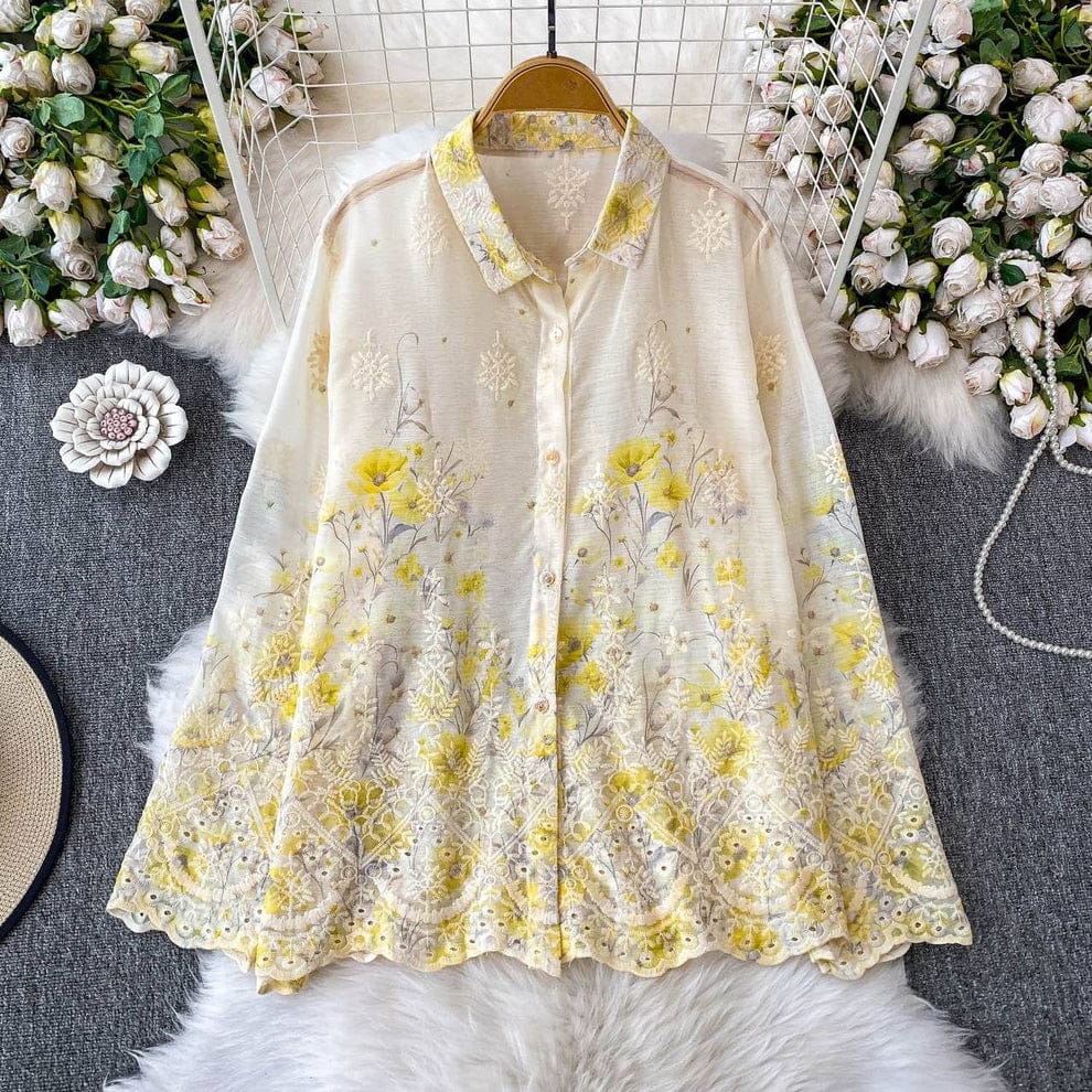 Beautiful Intricate Cutwork Embroidered Shirt FT660