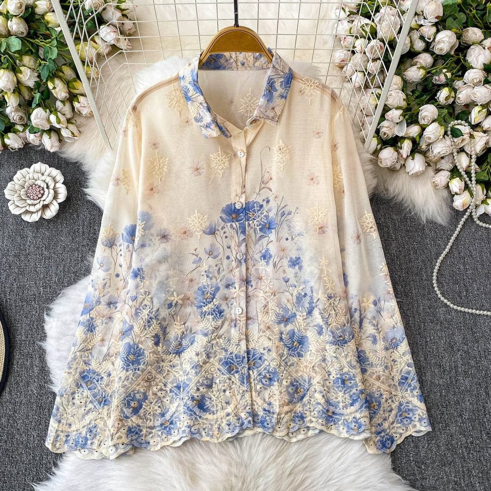 Beautiful Intricate Cutwork Embroidered Shirt FT660
