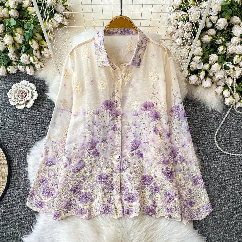 Beautiful Intricate Cutwork Embroidered Shirt FT660