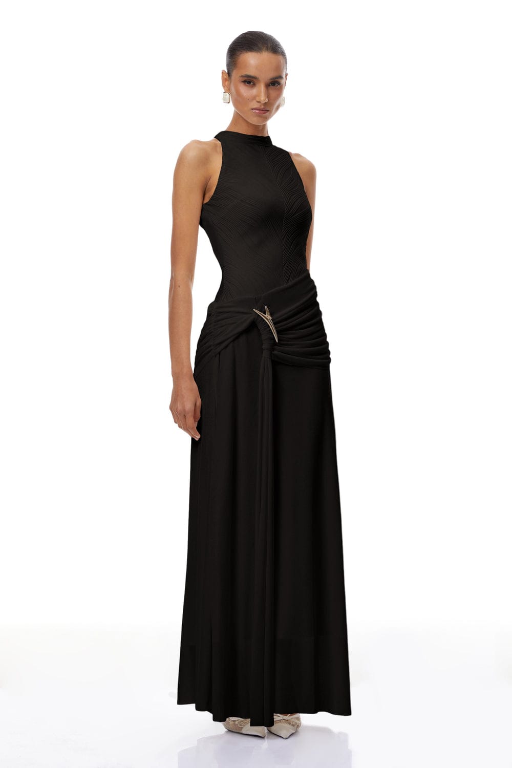 Luxe Ruched Draped Dress FT661