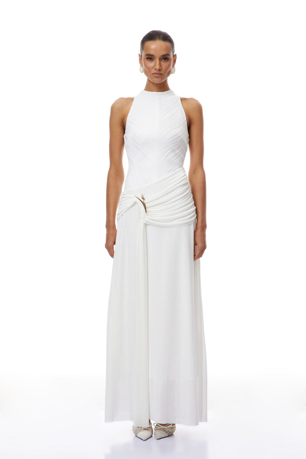 Luxe Ruched Draped Dress FT661