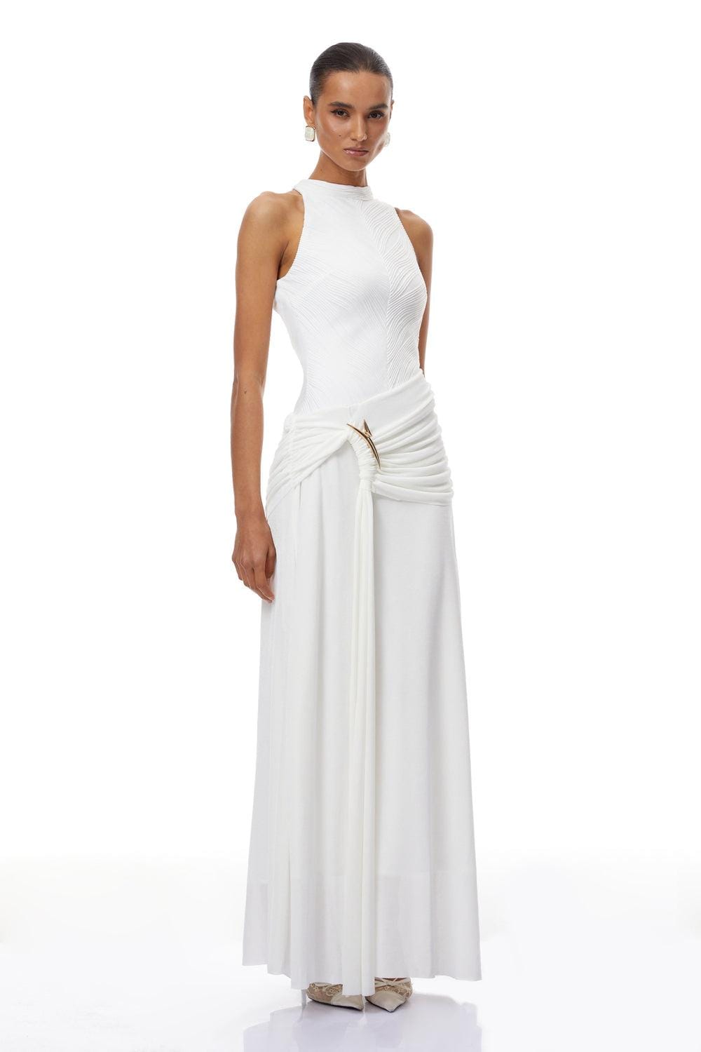 Luxe Ruched Draped Dress FT661