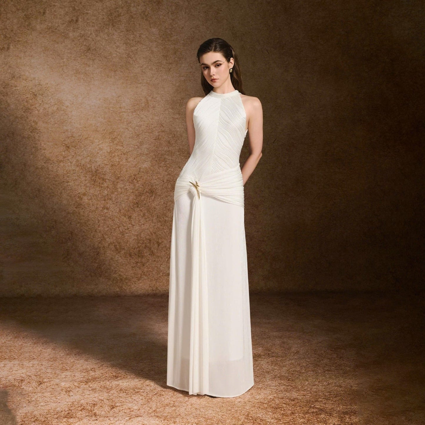 Luxe Ruched Draped Dress FT661