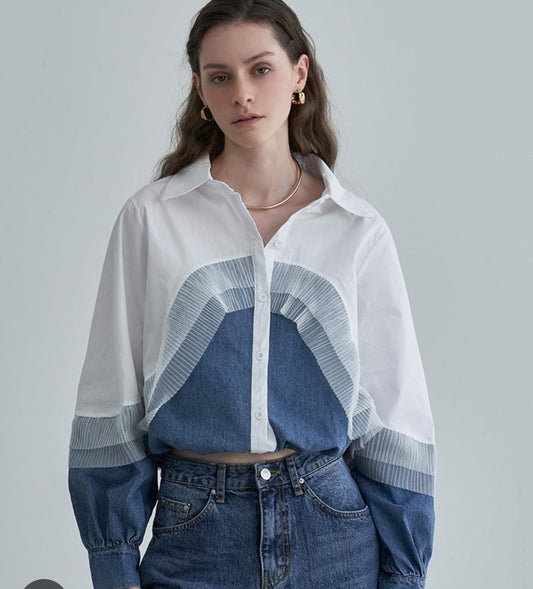 Denim Ruffle Shirt FT663