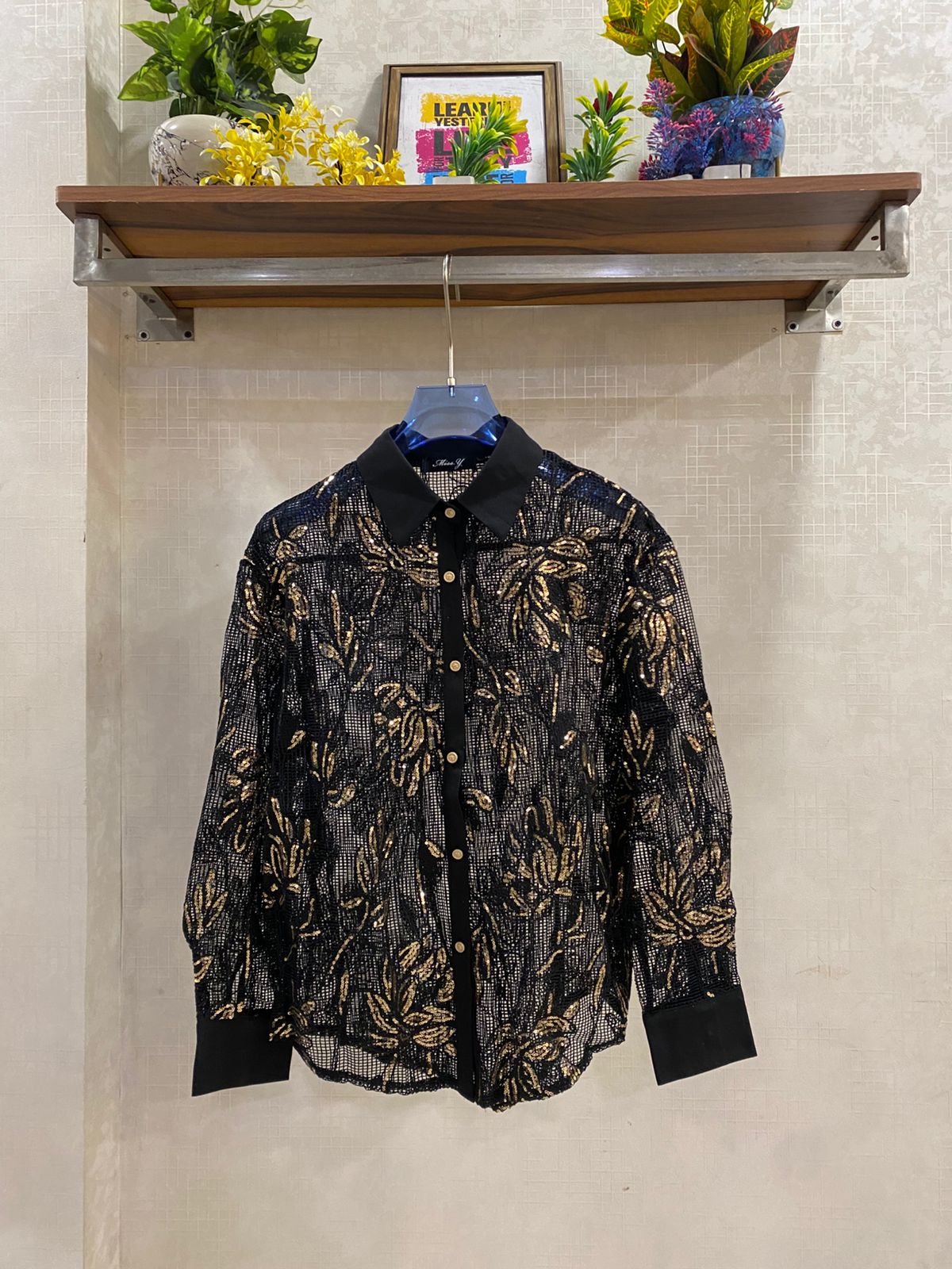 Elegant Sequence Detailed Shirt FT668