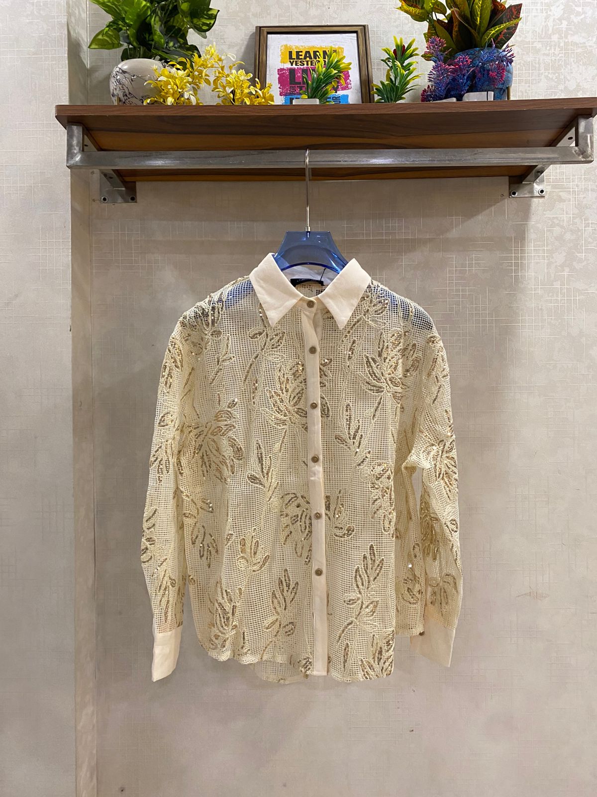 Elegant Sequence Detailed Shirt FT668