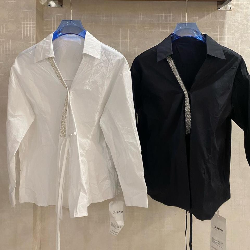 Embellished Side Tieup Shirt FT704