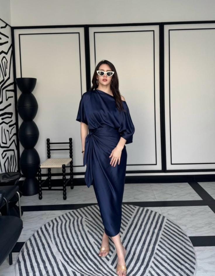 Satin Wrap Dress FT702