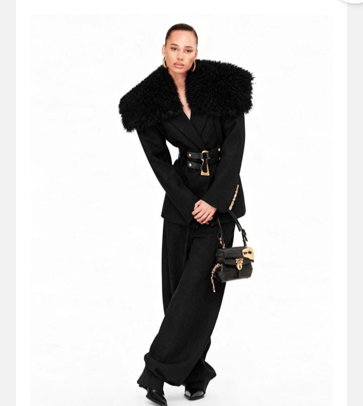 Fur Collar Detailed Blazer Set FT672