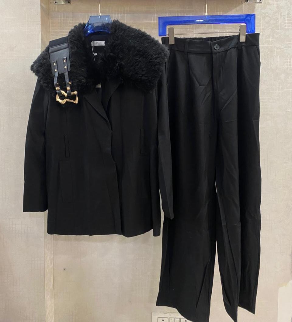 Fur Collar Detailed Blazer Set FT672