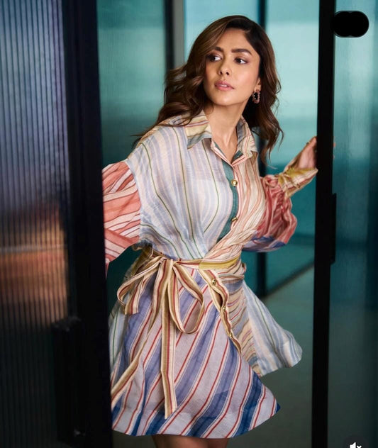 Luxe Draped Cotton Linen Dress FT669