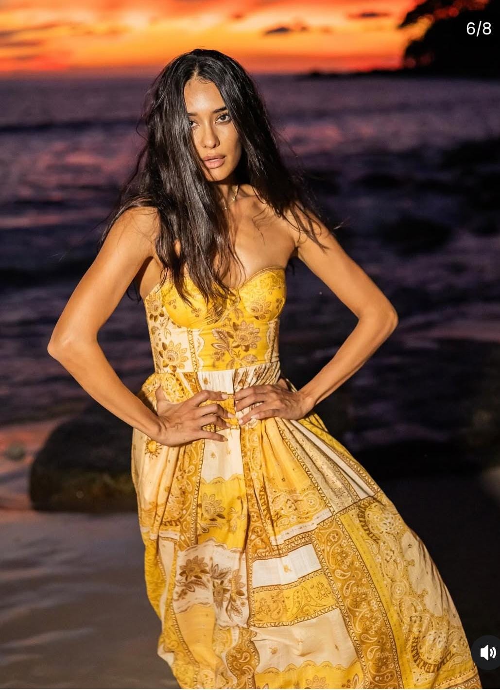 Padded Corset Printed Luxe Dress FT878
